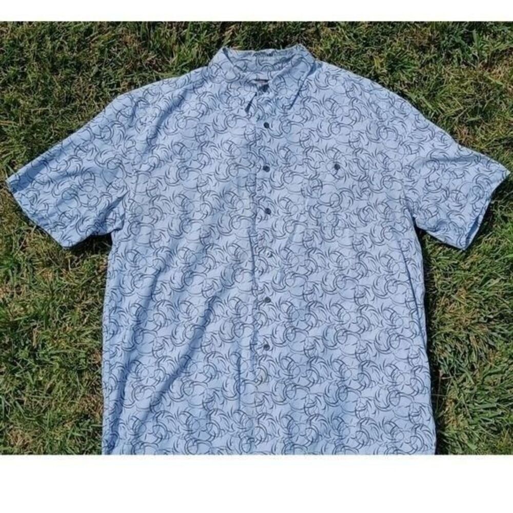 Nicklaus Silk Blend Abstract Resort Camp Shirt Golf Casual Button Up XL